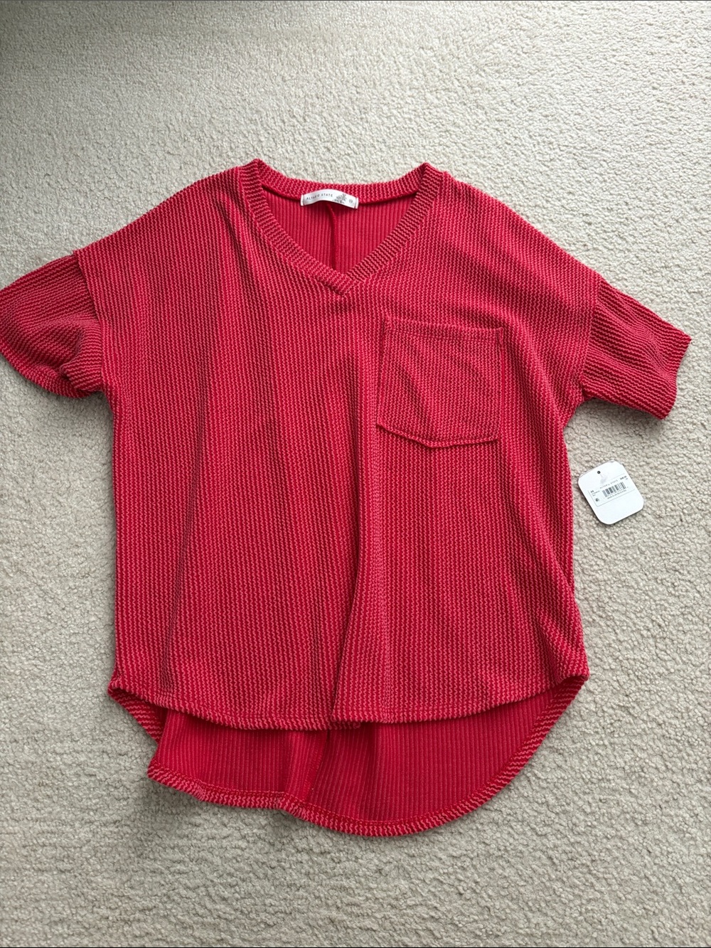 NWT Altar'd State Alessia Red Ribbed Top